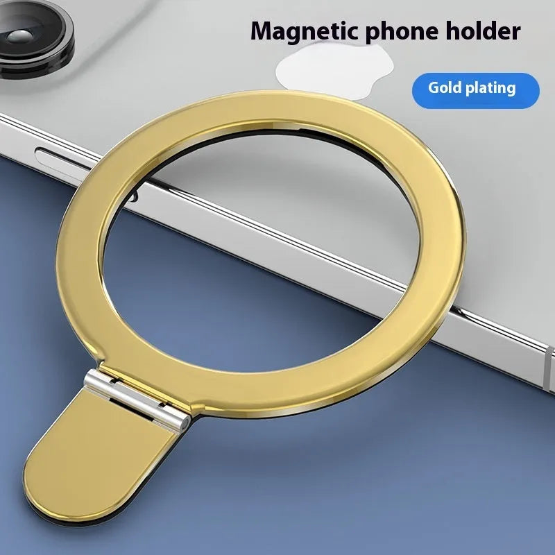 Zinc alloy adhesive magnetic phone holder in rose gold for desktop use