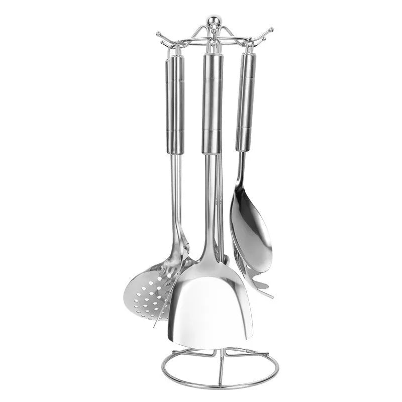 201 stainless steel anti-scalding kitchenware set with six tools including colander and stir-fried shovel