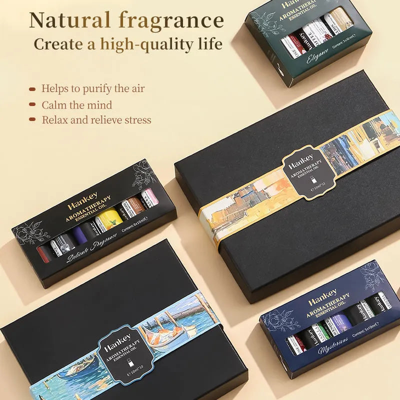 Water-soluble aromatherapy essential oil set in combination box packaging