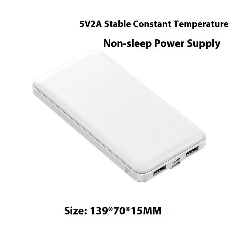 20000mAh black plastic power bank with multi-USB ports for self-heating vest