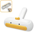 White portable pet hair remover with yellow duck design for furniture and car seats