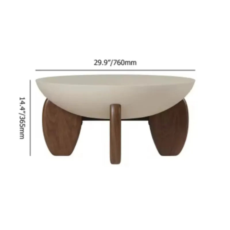 White solid wood coffee table with adjustable height and storage, set in a living room