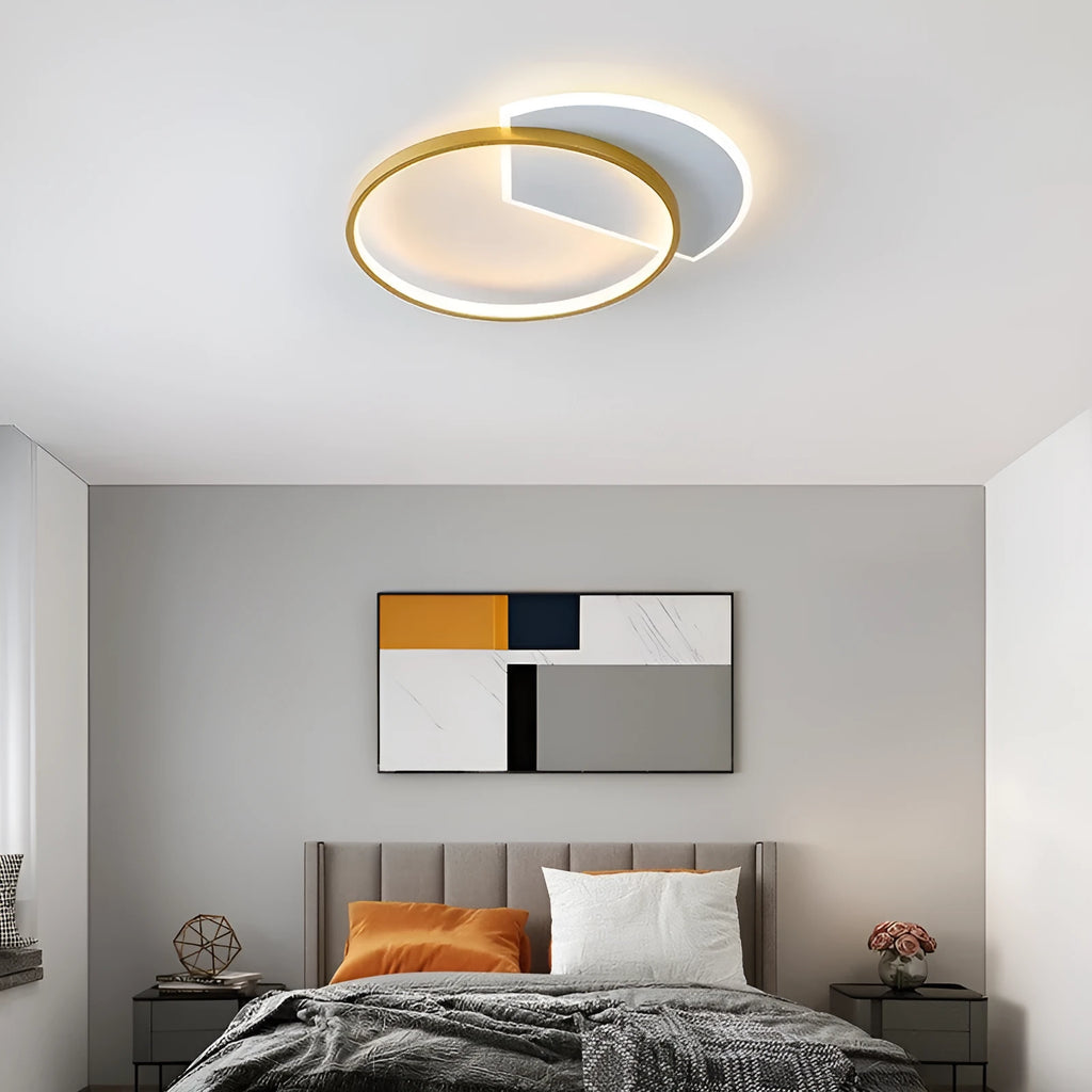Nordic minimalist ceiling lamp in black and gold colours with 40cm and 50cm diameter options