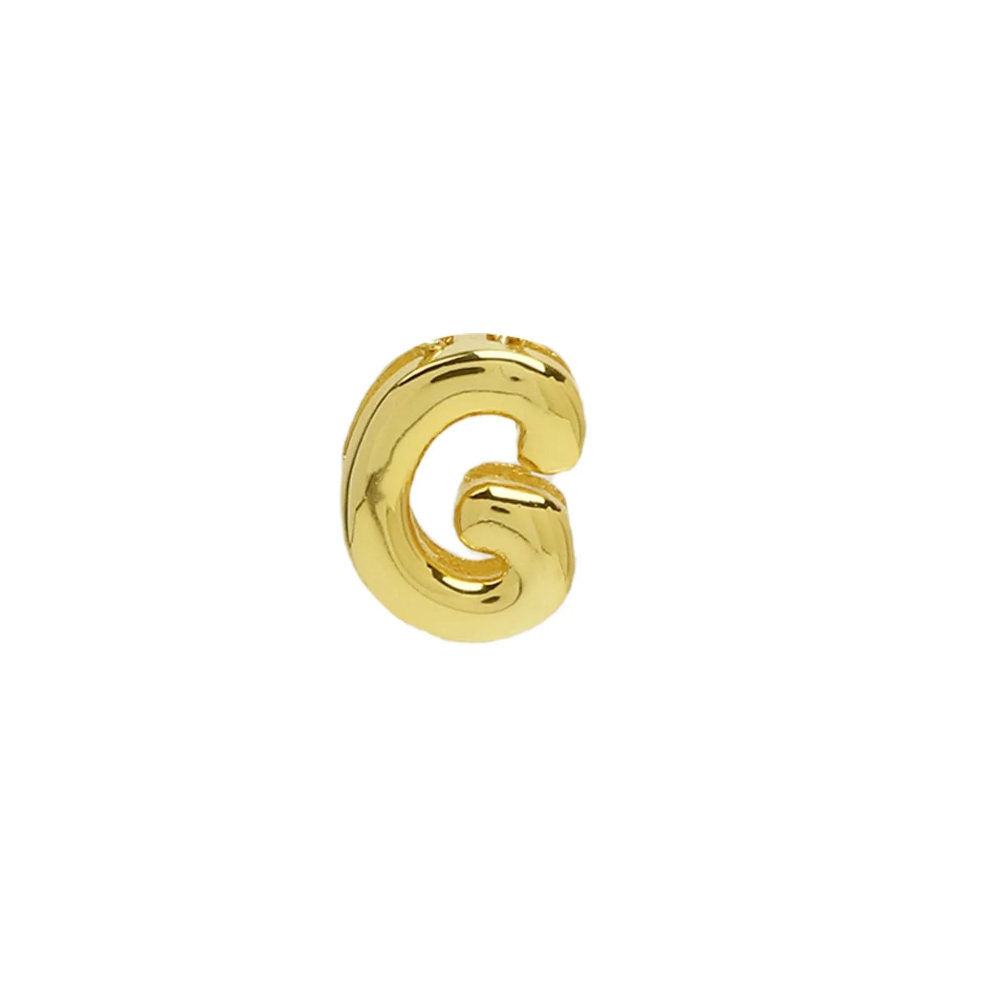 18k electroplated gold DIY letter name bracelet with smooth bubble surface on copper alloy
