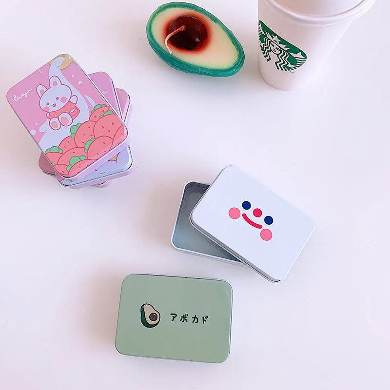 Small iron storage box for stickers and craft materials in decorative designs