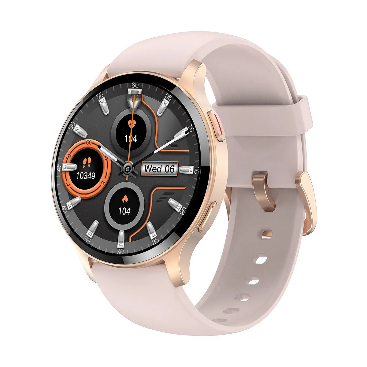 Gold smart watch for ladies with 1.45 inch IPS touch screen and Bluetooth calling feature