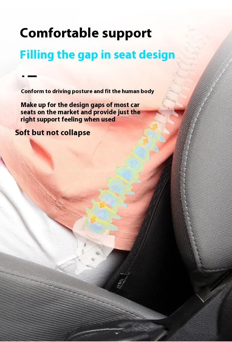Flat car seat cushion with memory foam filler for height adjustment in vehicle
