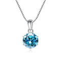 925 silver round moissanite pendant on snake chain, 1 carat 6.5mm stone, animal zodiac style