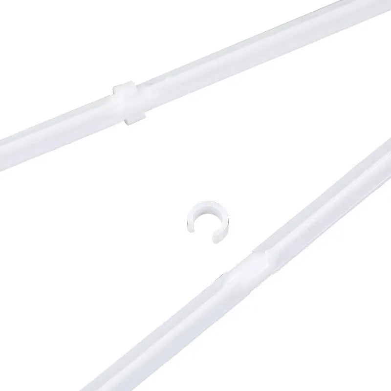 White PP plastic car window flag pole holder clip, shown in a pack of 10.