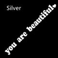 You Are Beautiful sport PVC vinyl stickers in nine colours showing laser and gold finishes with dimensions
