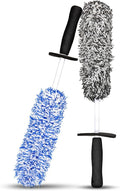 Two steel rim hub cleaning brushes in blue and black with superfine fibre bristles