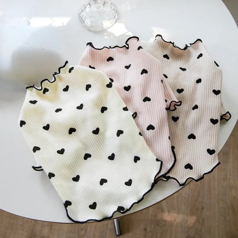 Home Vest Dog Cat New Year Christmas Dress in beige colour fabric with sweet style for pets