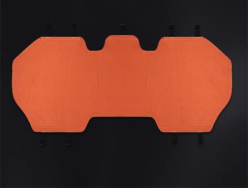 Tailored leather car seat cover with gradient hole design in Hermes orange colour