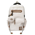 Large black waterproof nylon travel backpack with contrast stitching, shown with a 20-35L capacity.