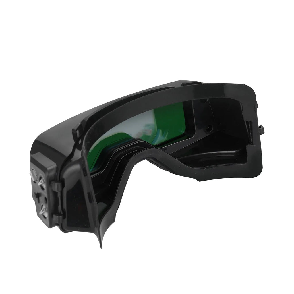 Black automatic welding mask with adjustable darkening lens for arc welding protection