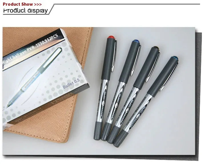 Water-based quick-drying signature pen with 0.5mm tip and plastic barrel in multiple ink colour options