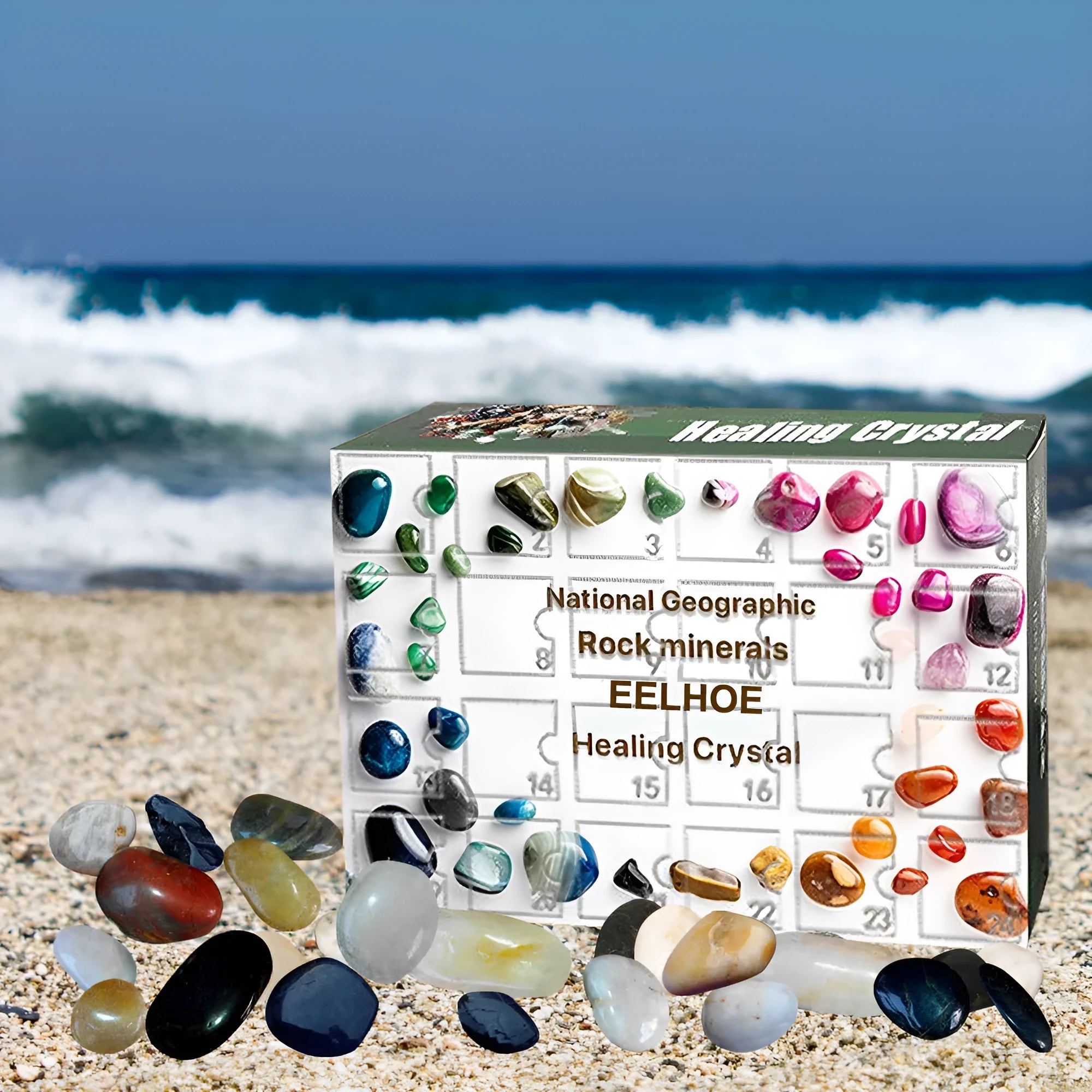 Ore green gift box with 24 compartments for jewellery and small item storage and organisation.