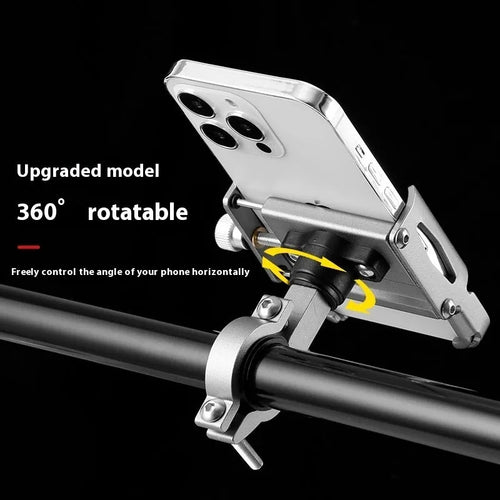 Aluminium alloy bicycle and motorcycle phone holder in black, red, titanium and colour options