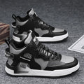 Men's high-top casual shoes in khaki canvas finish with rubber sole, slingback strap, and shallow ankle cut
