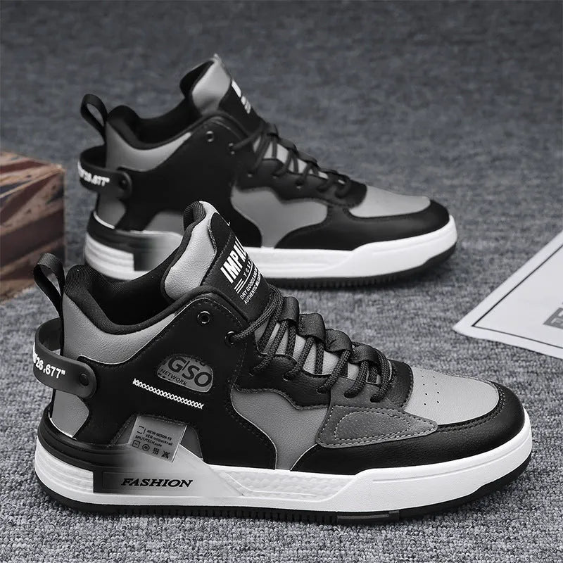 Men's high-top casual shoes in khaki canvas finish with rubber sole, slingback strap, and shallow ankle cut
