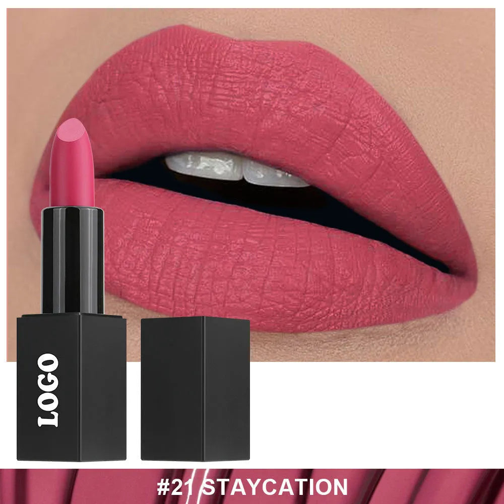 Matte finish lipstick in waterproof formula with 24 shade options