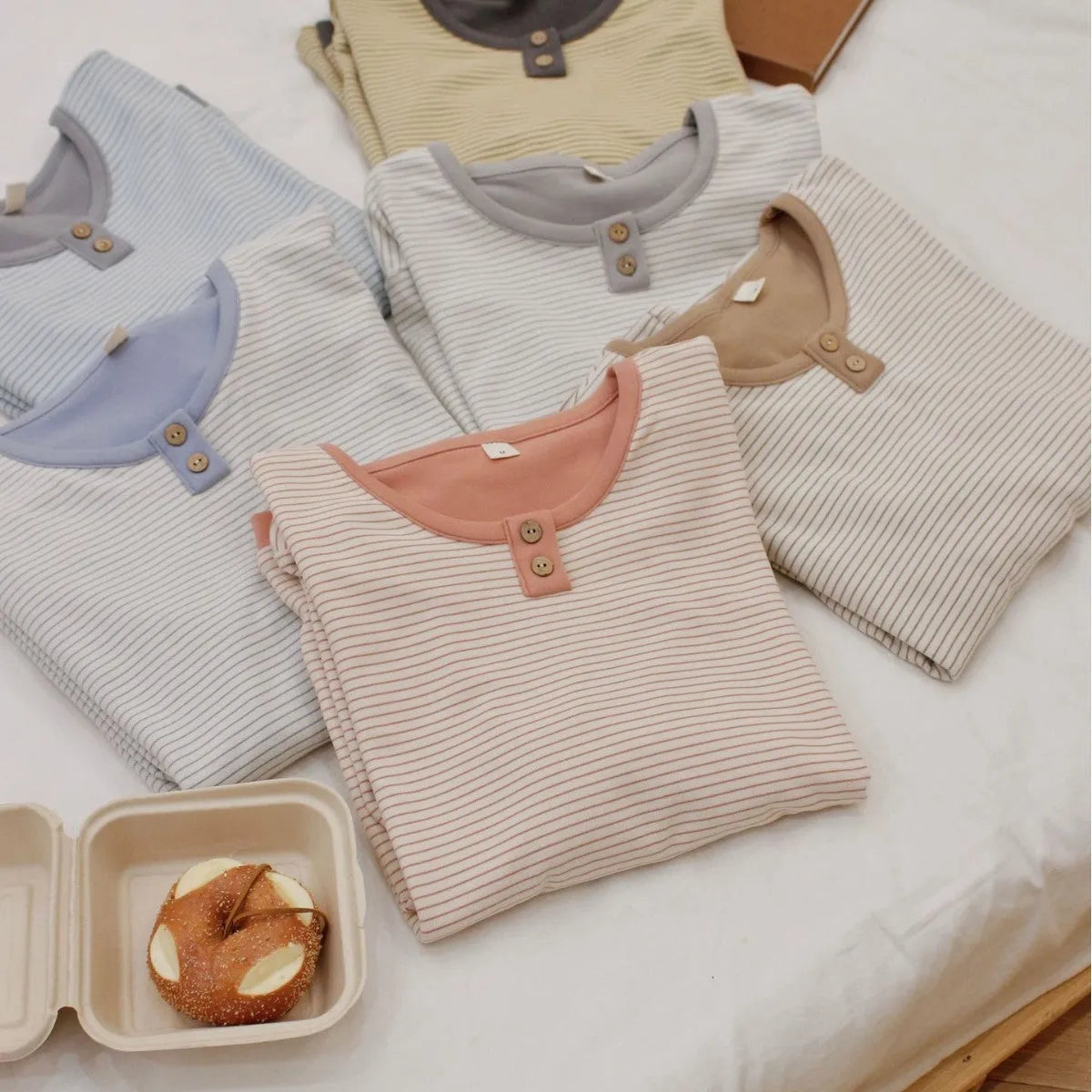 Women's velvet round neck pullover pyjama set with long sleeves and striped trousers in light blue