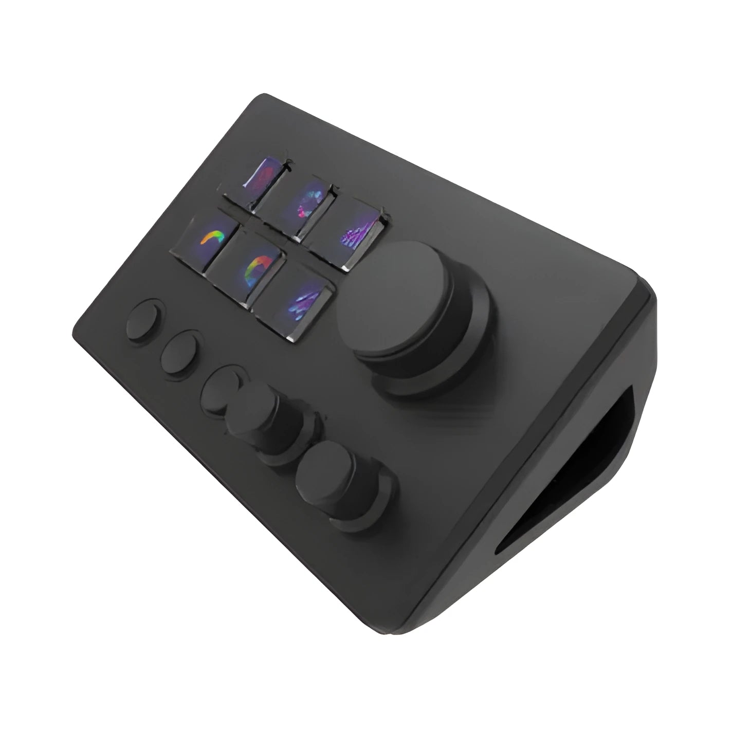 Black Visual Keyboard N3 silicone keypad with mounting bracket and coiled USB cable.