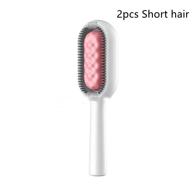 Green plastic pet hair removal comb with disposable wipes sticker for cats and dogs