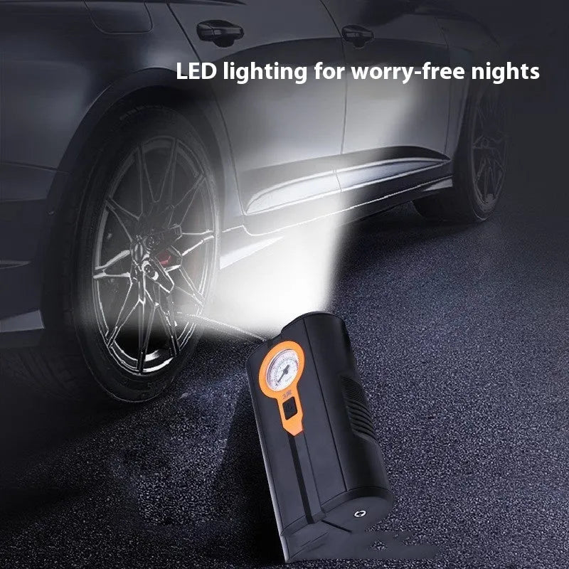 Car portable wireless digital display inflatable air pump with integrated pump for tyre inflation