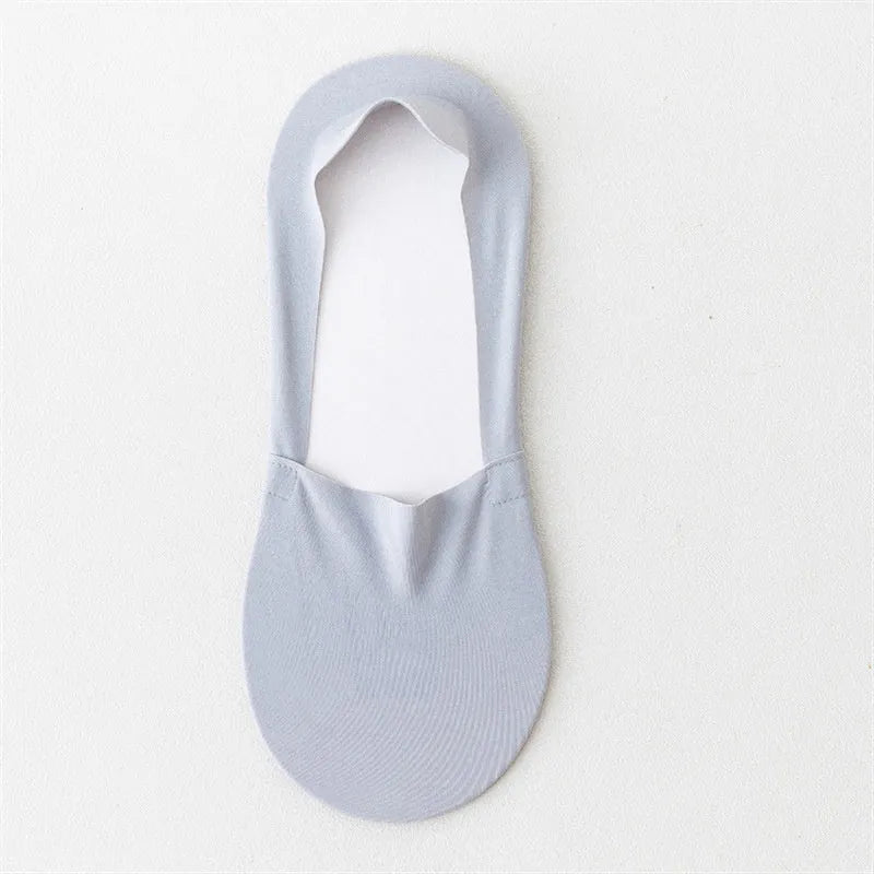 Men's seamless low-cut ankle socks in ice silk fabric with pure cotton bottom section