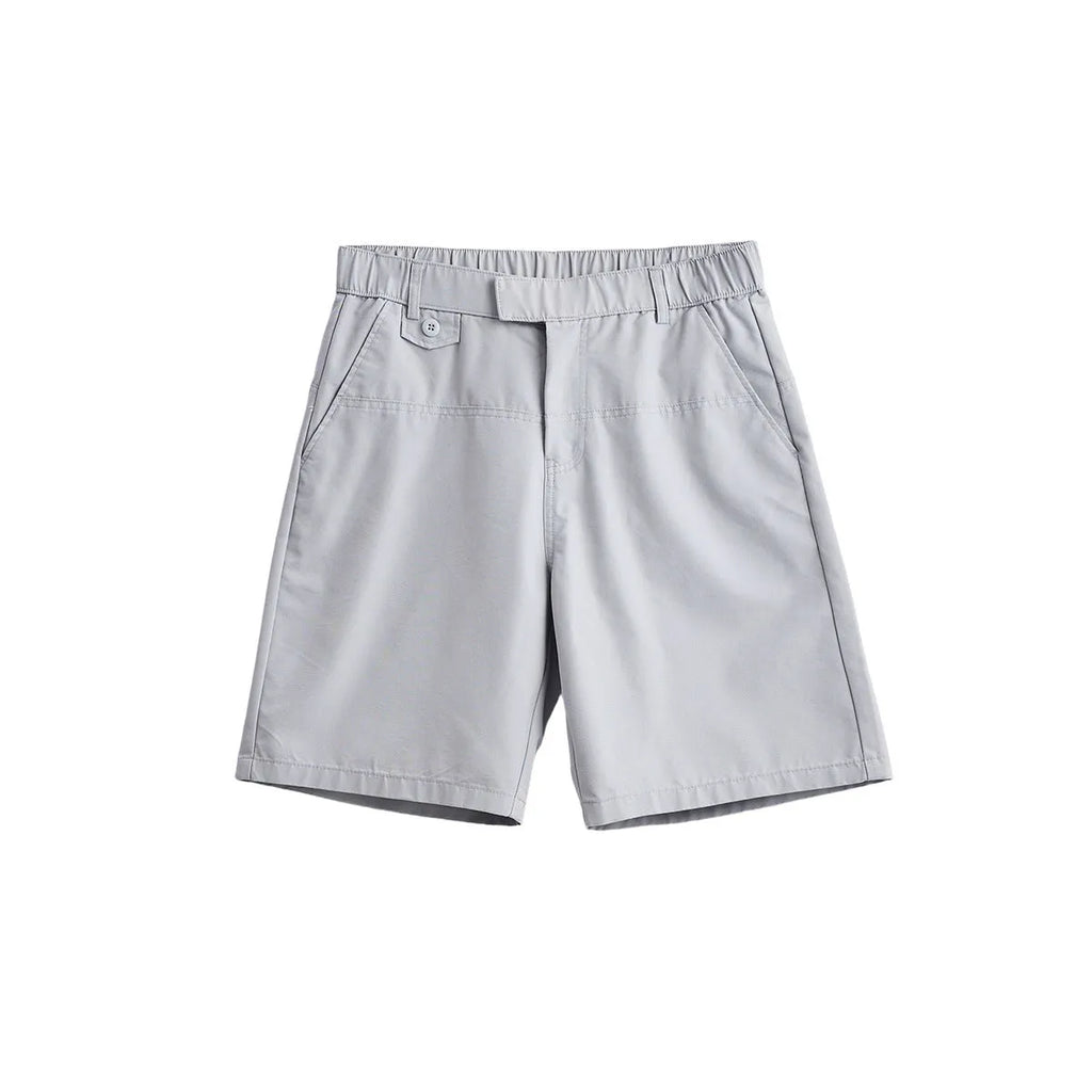 Men's light blue casual cotton blend shorts with a loose fit and micro elasticity for summer.