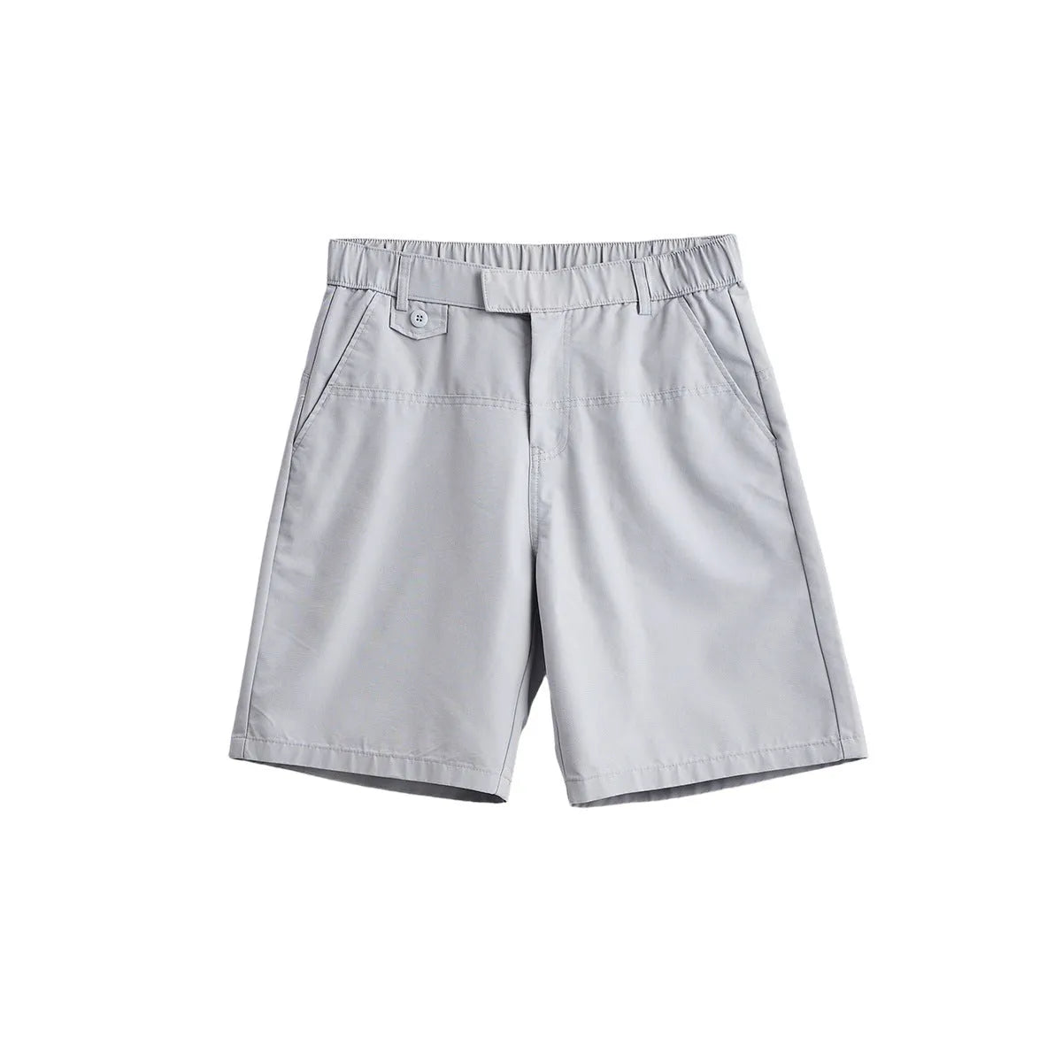 Men's light blue casual cotton blend shorts with a loose fit and micro elasticity for summer.