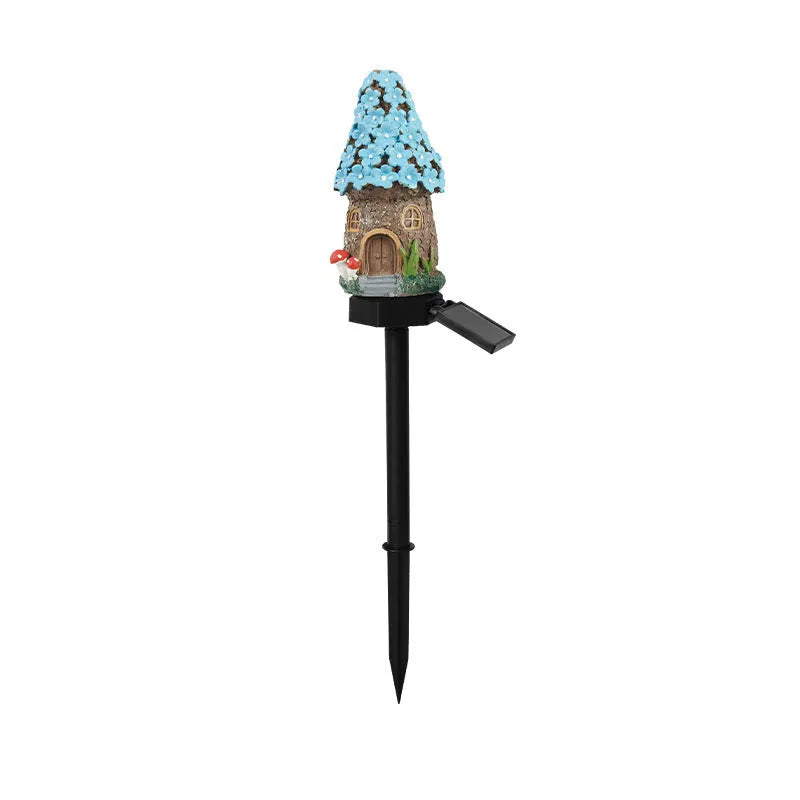 Outdoor waterproof flower-shaped solar LED light for garden resin houses with IP55 rating