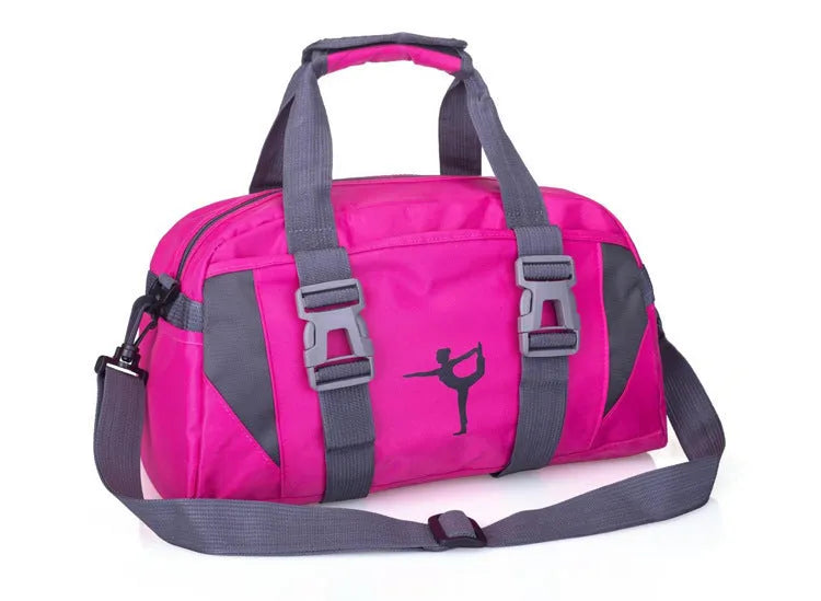 Gym bag backpack for yoga mat and travel in dark blue medium size with plain matte finish