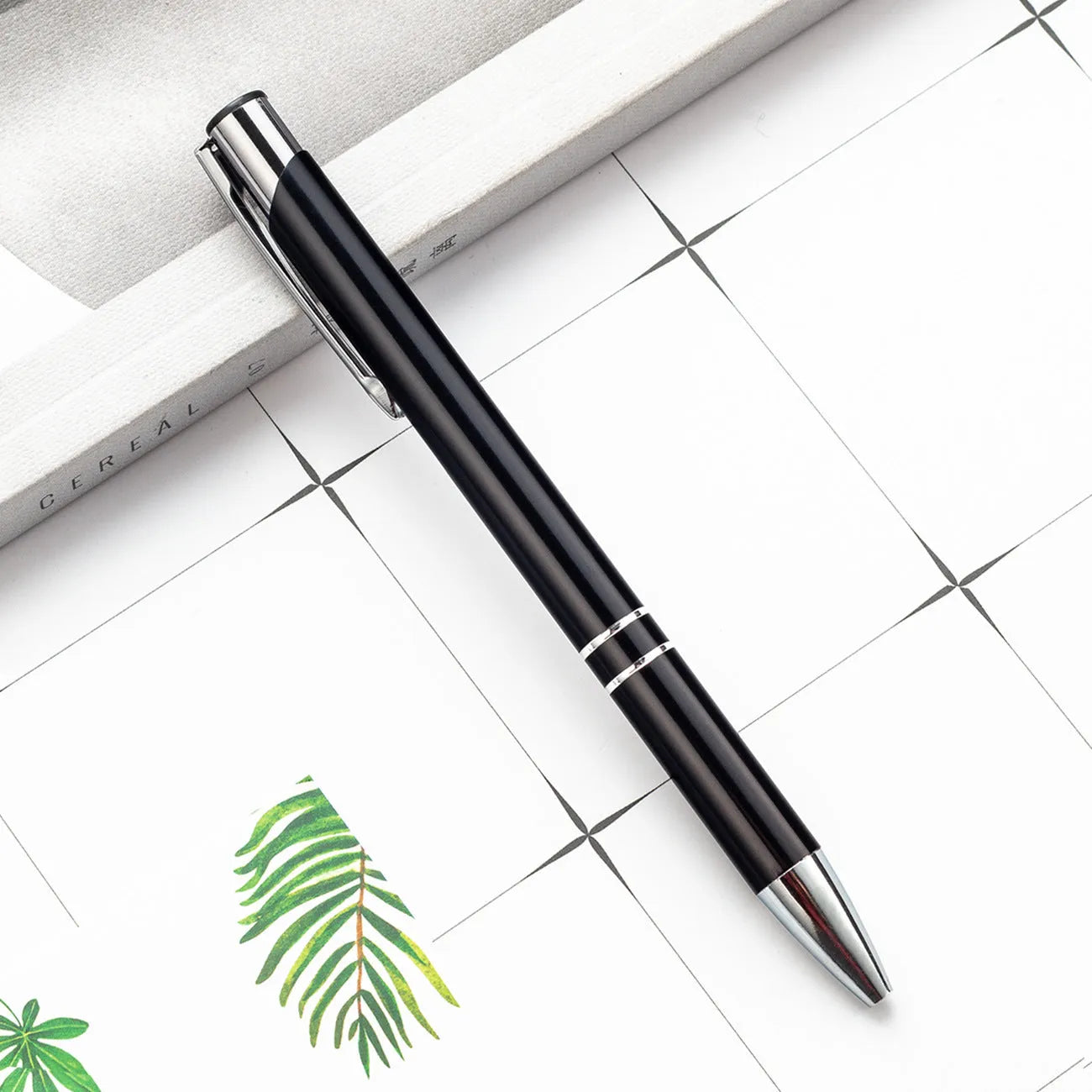 Metal ballpoint pen with aluminium barrel in multiple colour options including champagne gold and painted silver