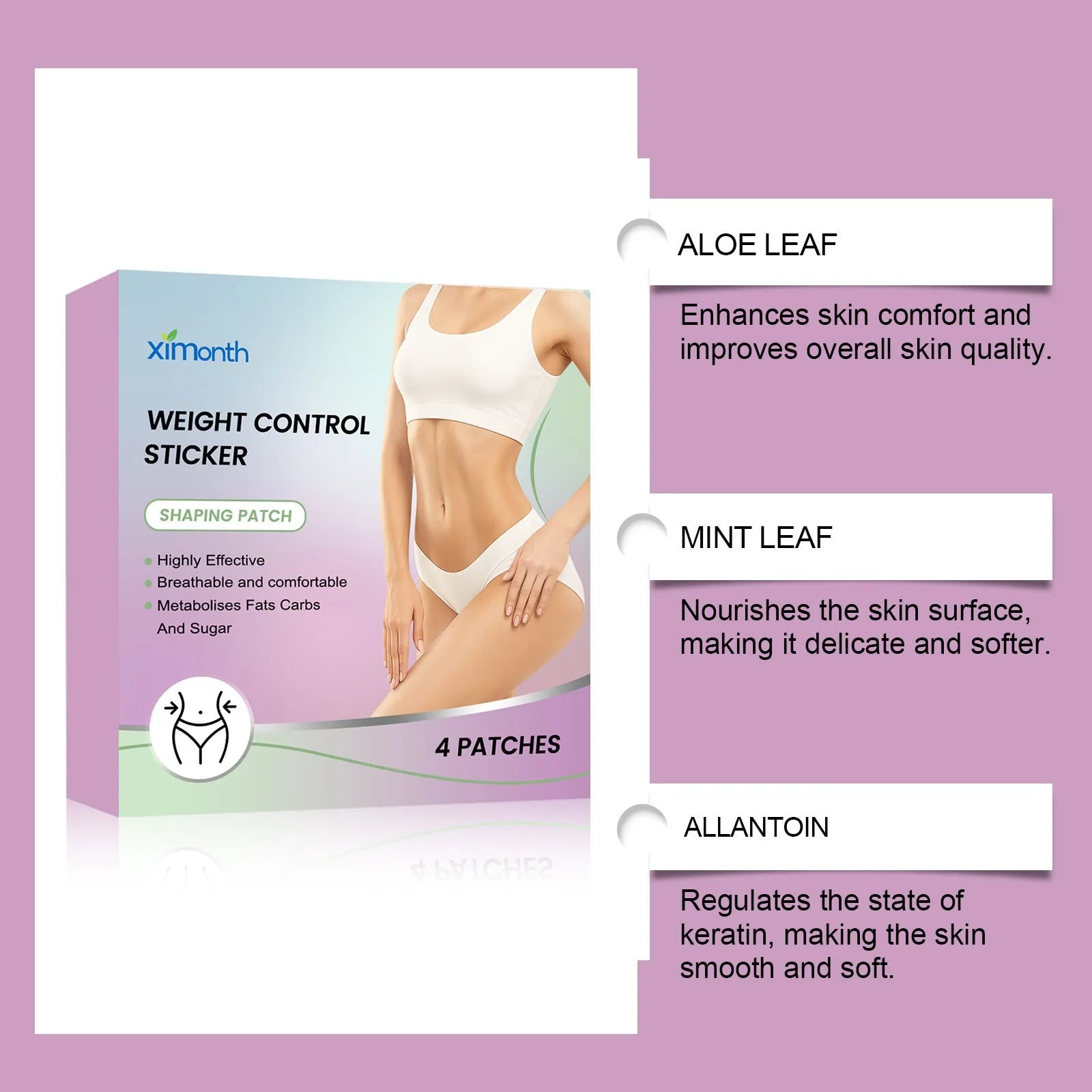Body nursing adhesive bandage with hydrogel and microneedle construction, four-piece pack