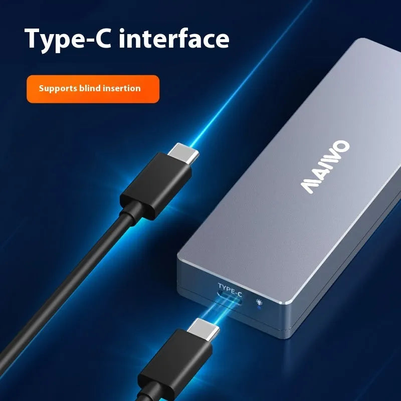 Aluminium M.2 SSD enclosure for Type-C laptops with installation toolkit and phone screen protector