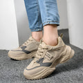 Women's anti smashing lightweight labour protection shoes in khaki with plastic toe cap and EVA sole
