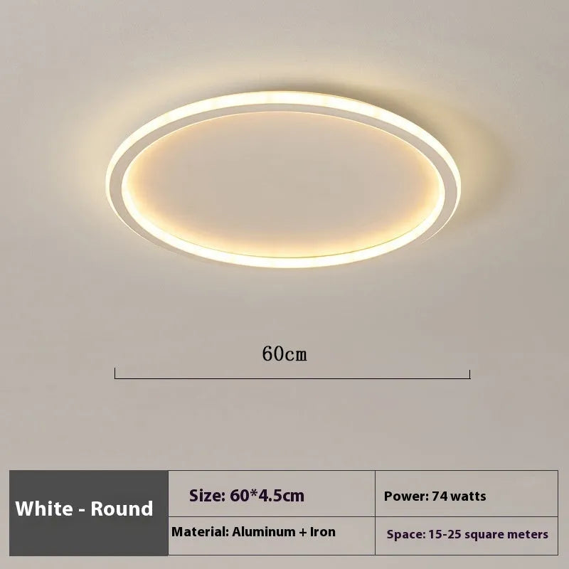 Minimalist LED ceiling lamp with tri-colour stepless dimming in black finish