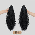 Corn curler wig with water ripple grip ponytail in synthetic high temperature fibre, shown in colour 1B.