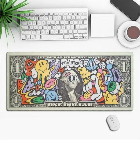 Anime gaming mouse pad with thermal transfer print pattern on non-slip rubber cloth surface