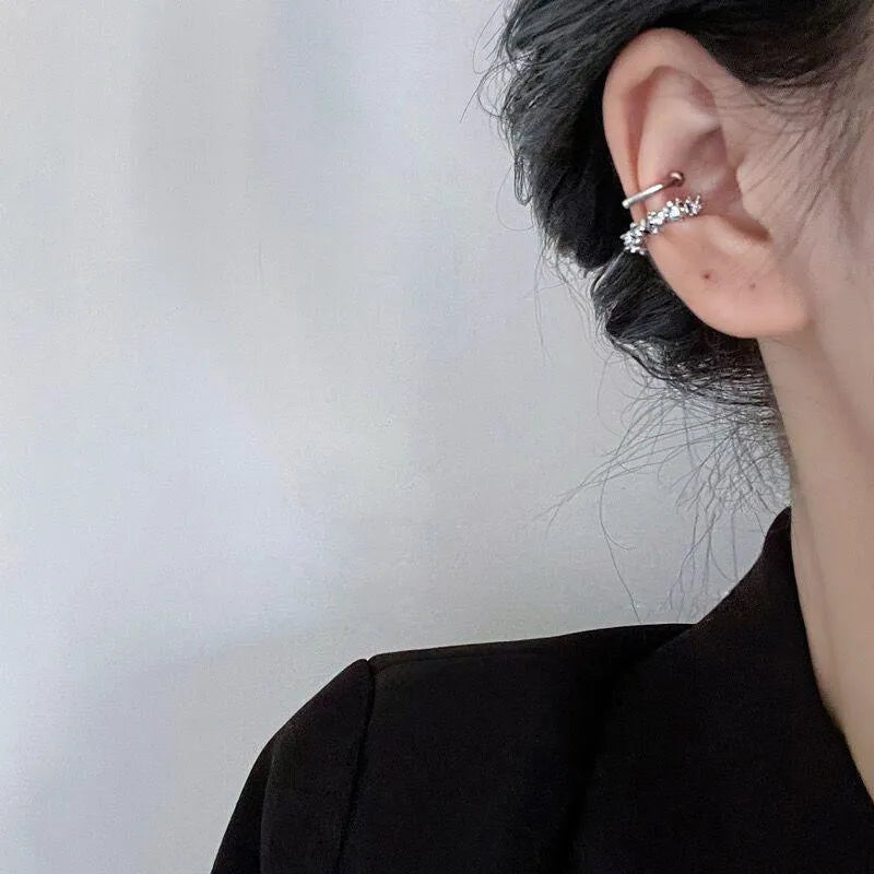 Irregular frosty style alloy ear clip earrings with geometry shape
