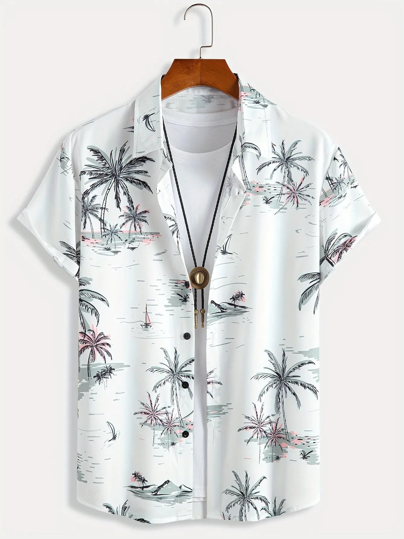 Men's floral pattern short sleeve shirt with loose cardigan fit for summer casual wear