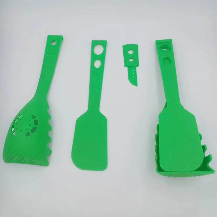 Plastic kitchen spoon and spaghetti spoon set with multifunction shovel for cooking and serving