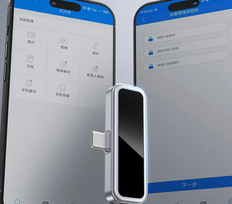 128GB Type-C USB flash drive in silver for mobile phone and computer data transfer