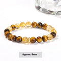 Natural yellow tiger-shaped stone and yellow tower crystal 8mm bead bracelet for women