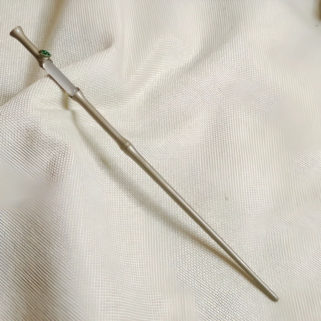 Alloy leaf-shaped hairpin with electroplated finish, style 5365, on neutral background