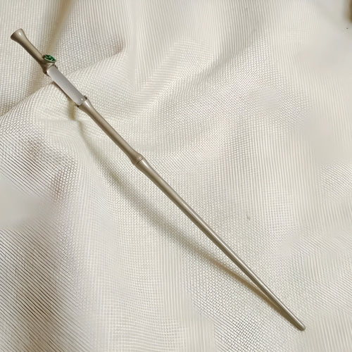 Alloy leaf-shaped hairpin with electroplated finish, style 5365, on neutral background