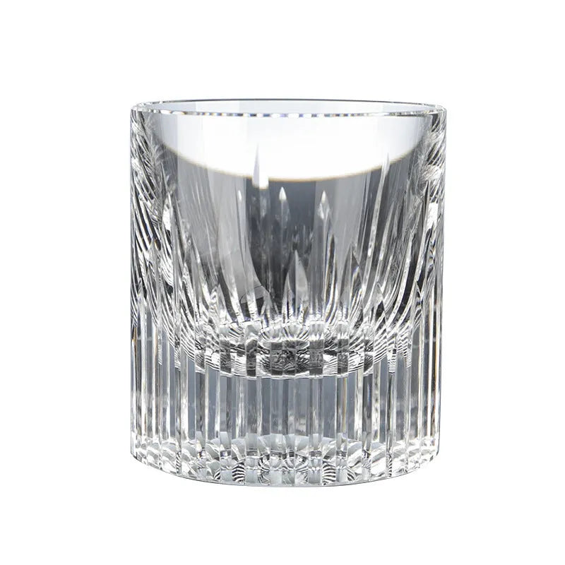 European-style transparent K9 crystal whiskey shot glass with 701-800ml capacity, simple flowering pattern