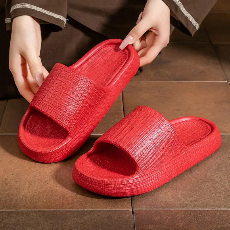 Adult unisex EVA non-slip toe ring slippers in five colours with injection-moulded sole